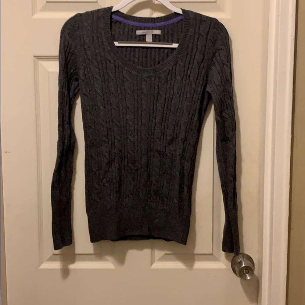 Gray cable knit sweater